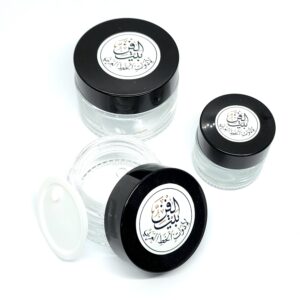 محبرة زجاجية بغطائين